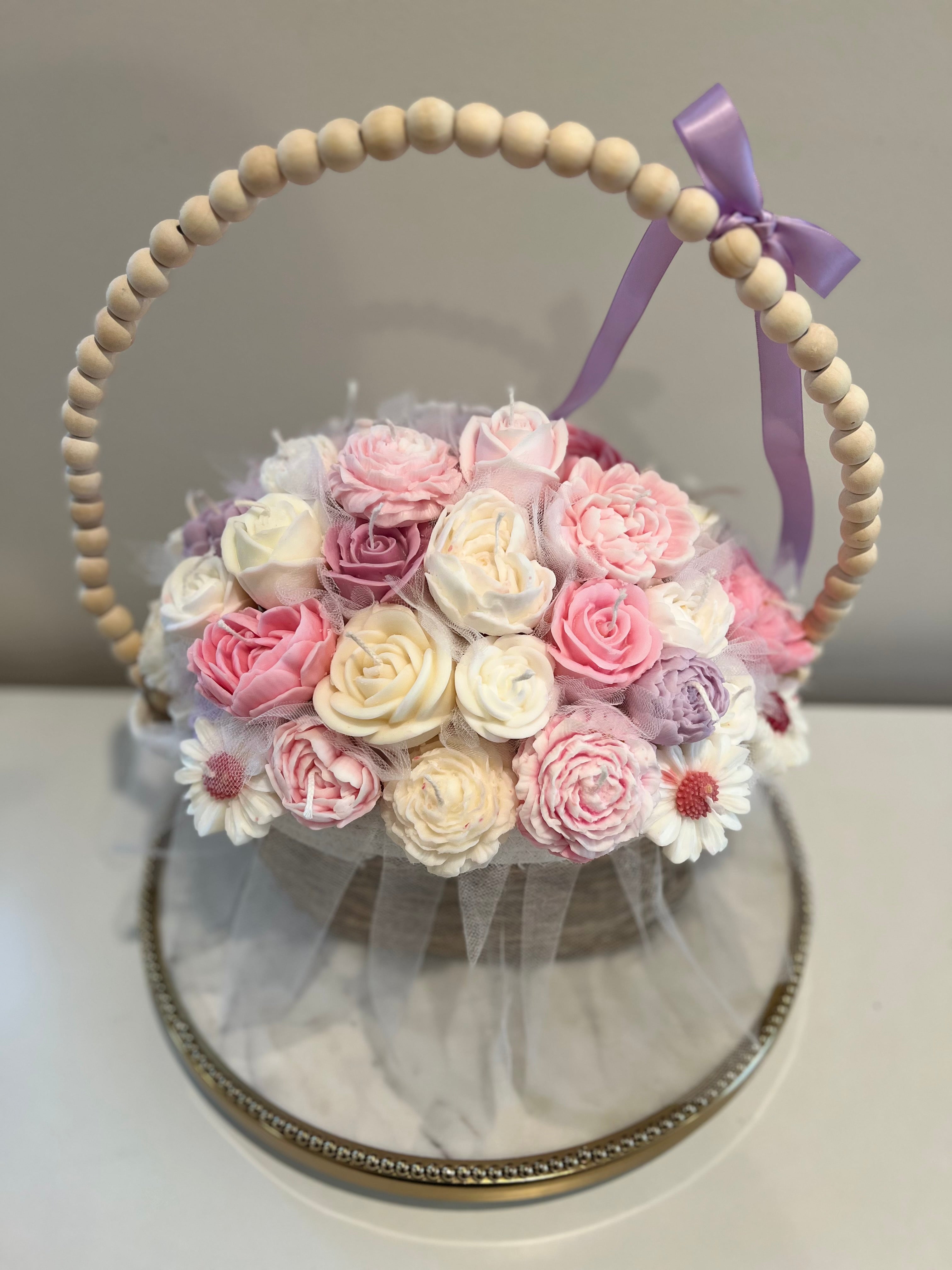 Floral Candle Basket