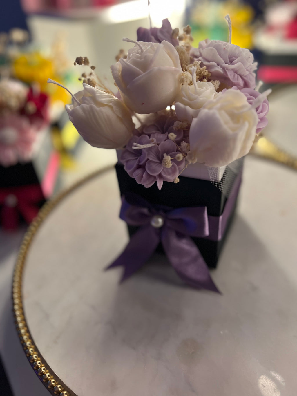 Decorative Flower Candles in Box