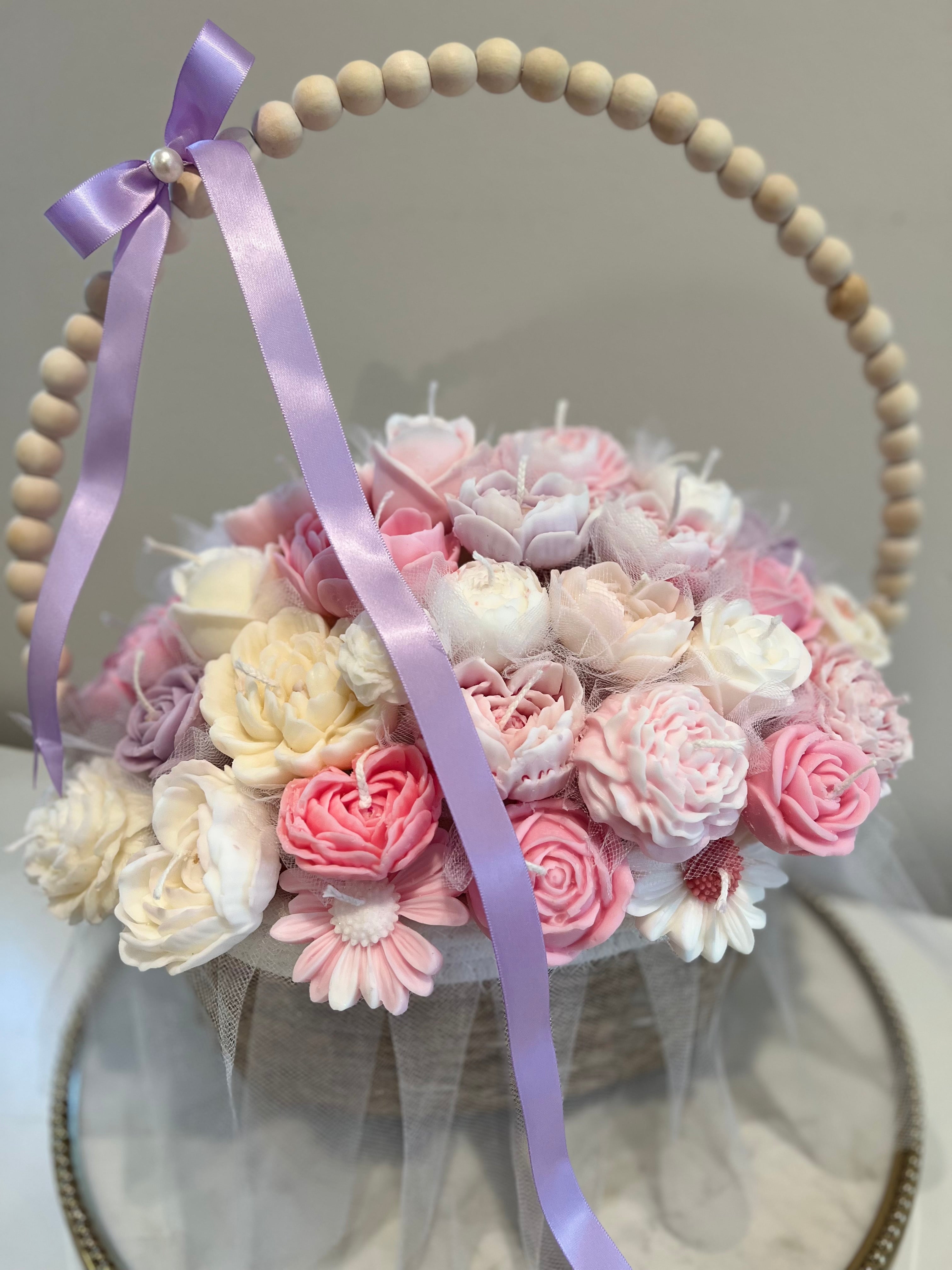 Floral Candle Basket