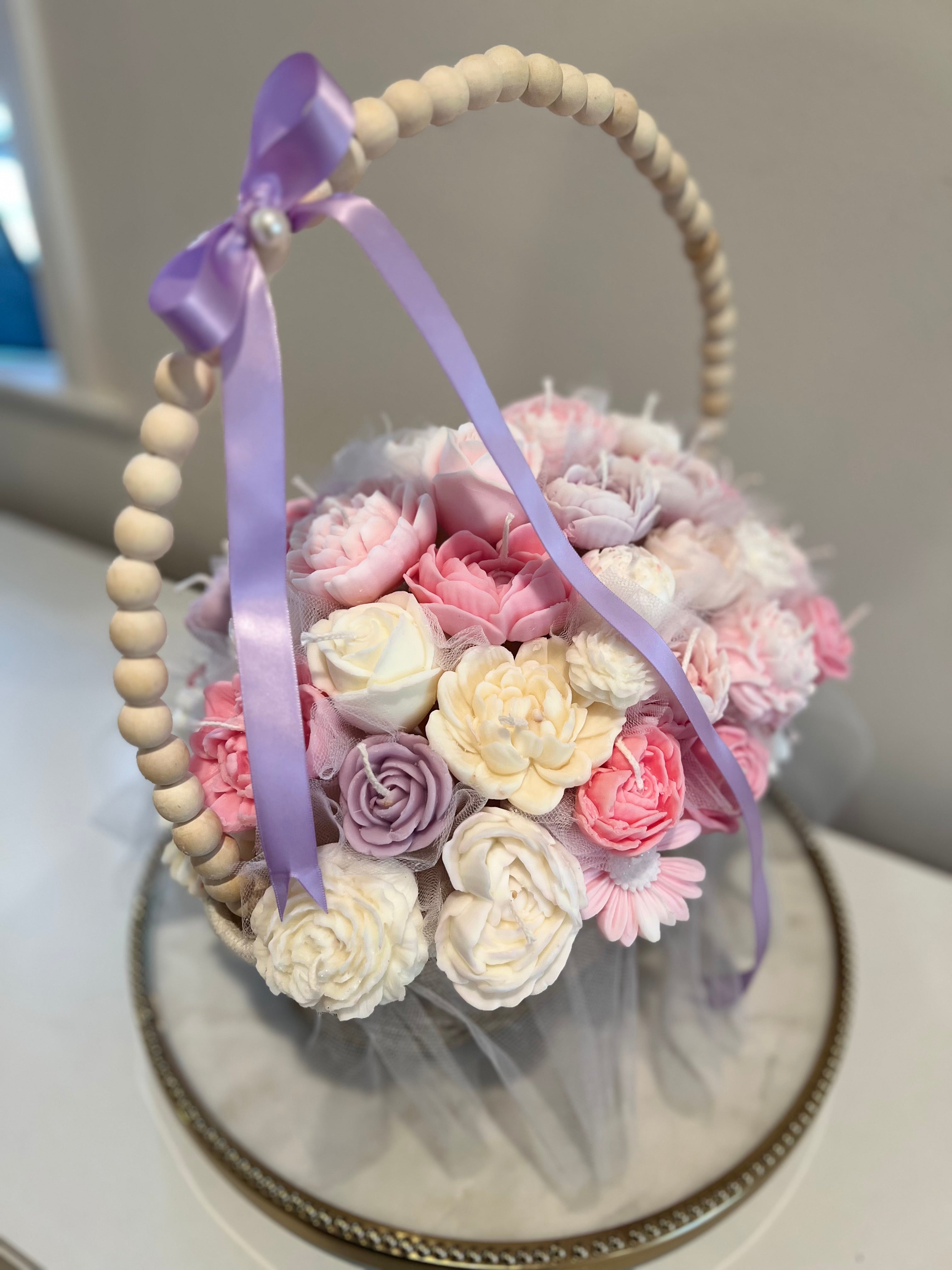 Floral Candle Basket