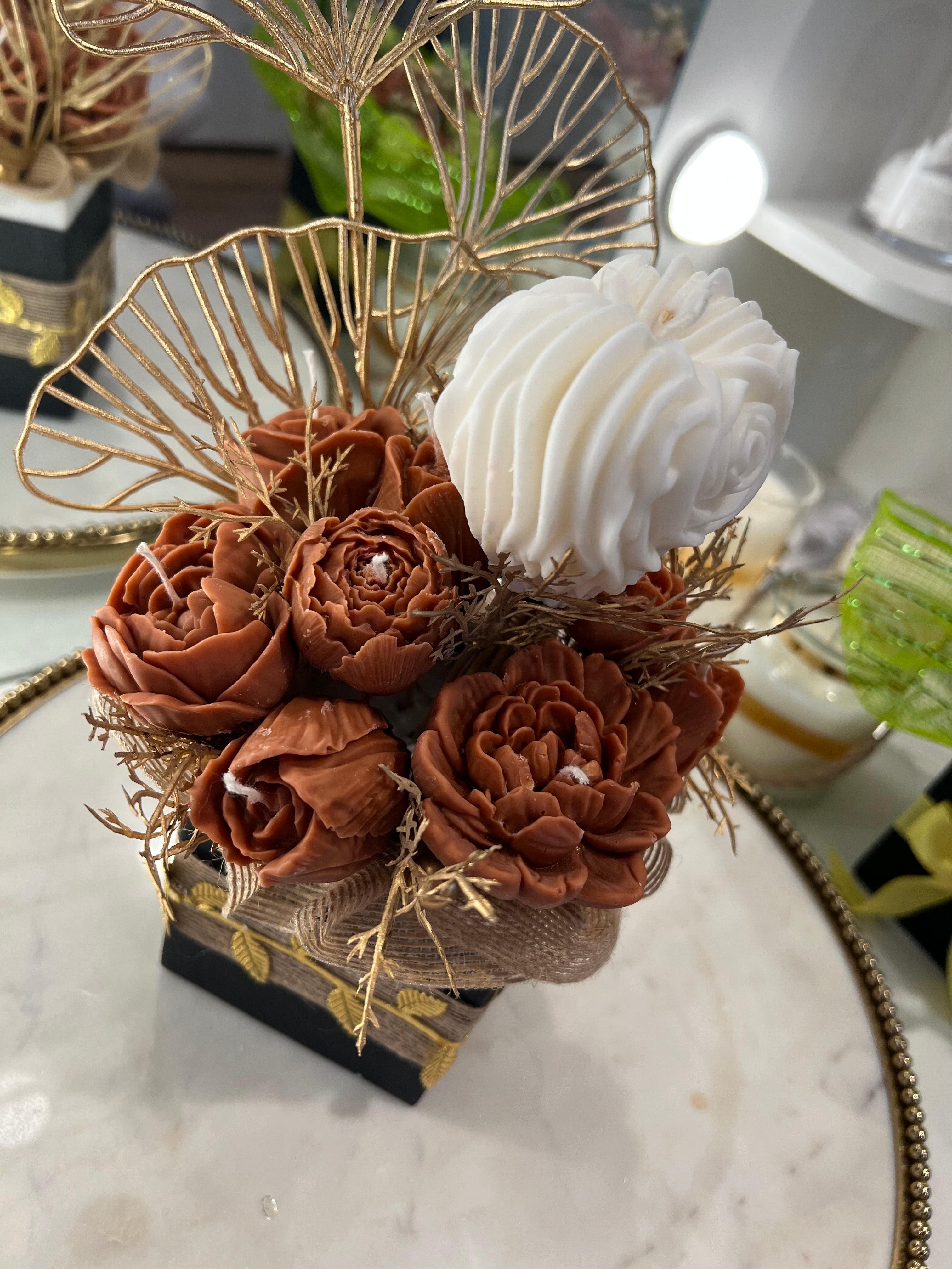 Rose and Heart candle bouquet.