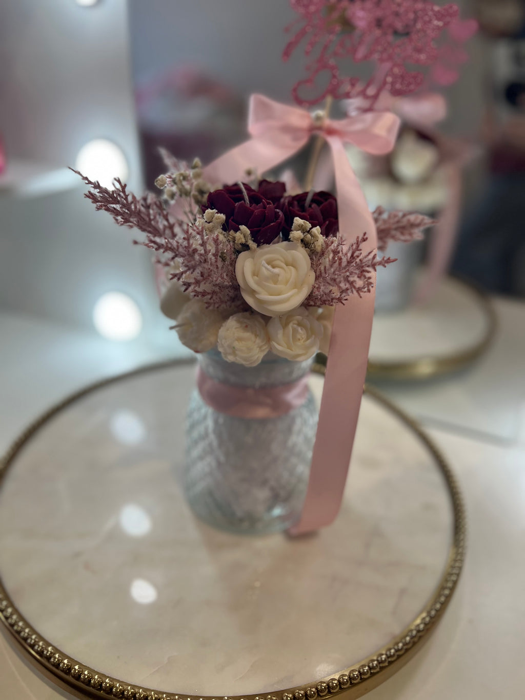 Floral Candle arrangement.