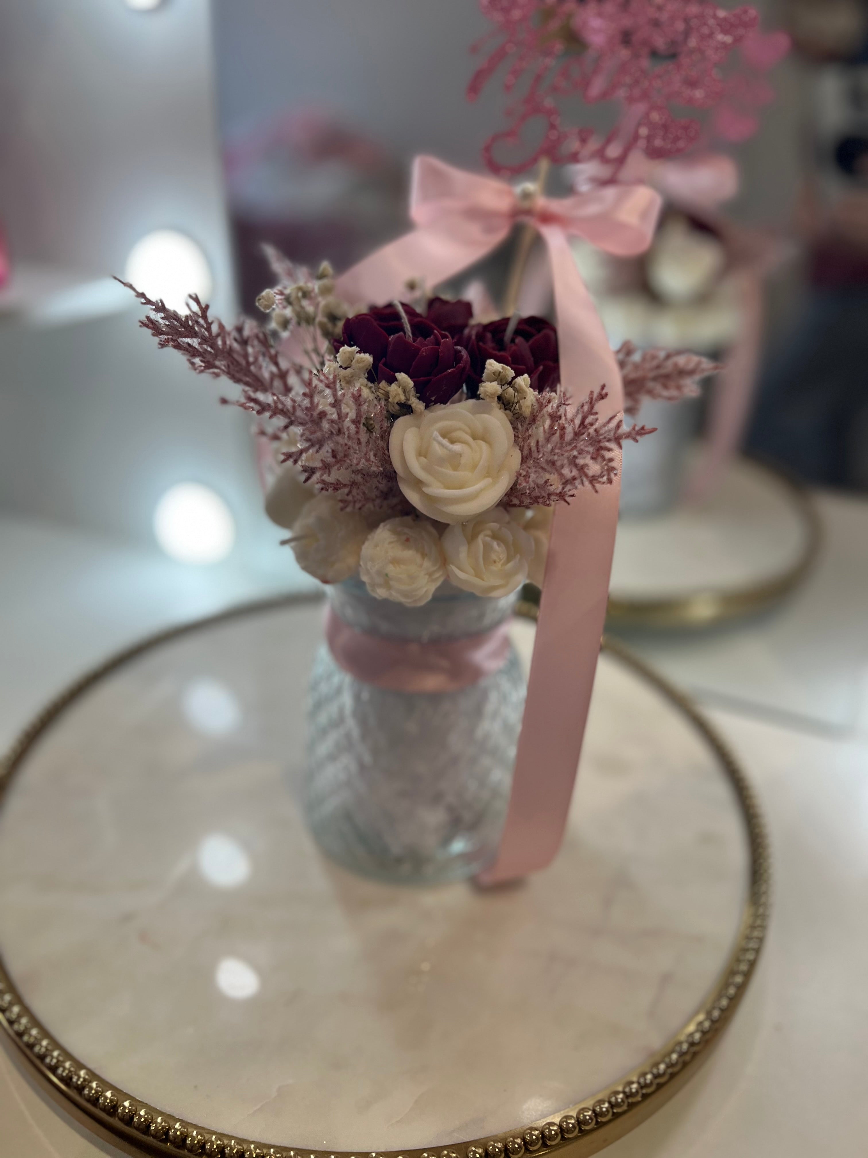 Floral Candle arrangement.