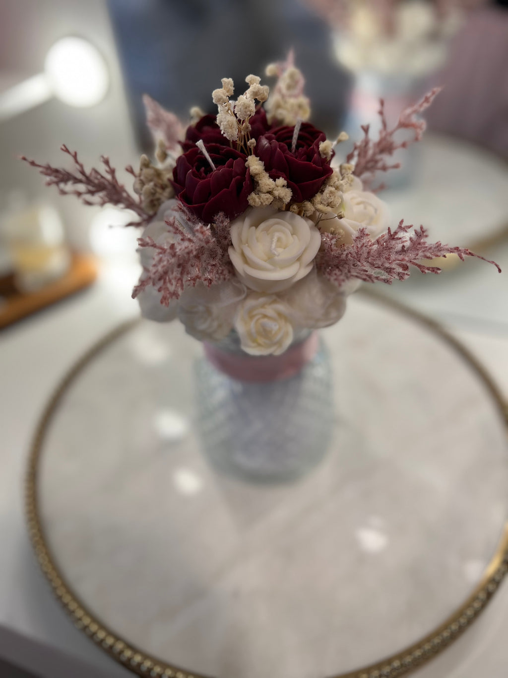 Floral Candle arrangement.
