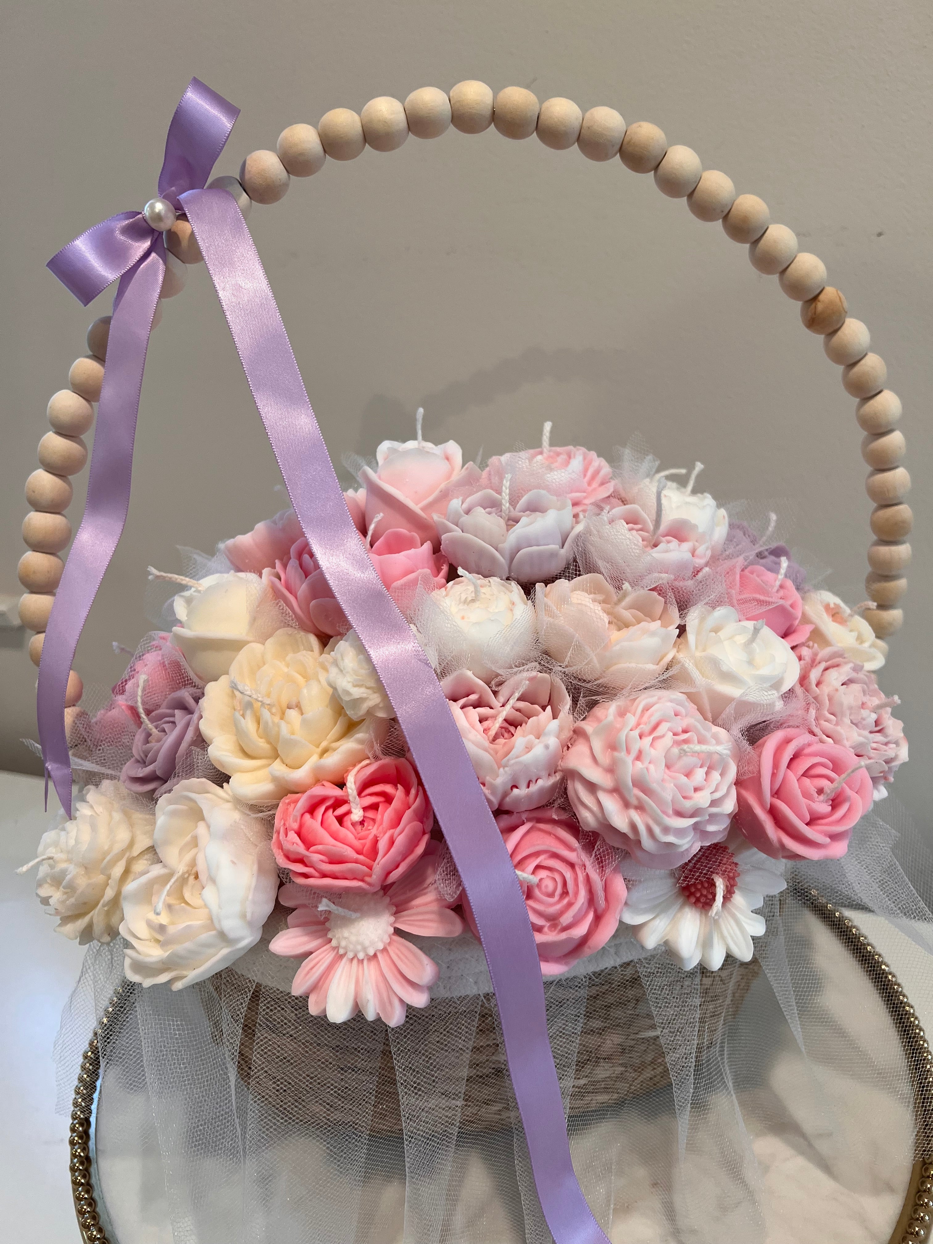 Floral Candle Basket