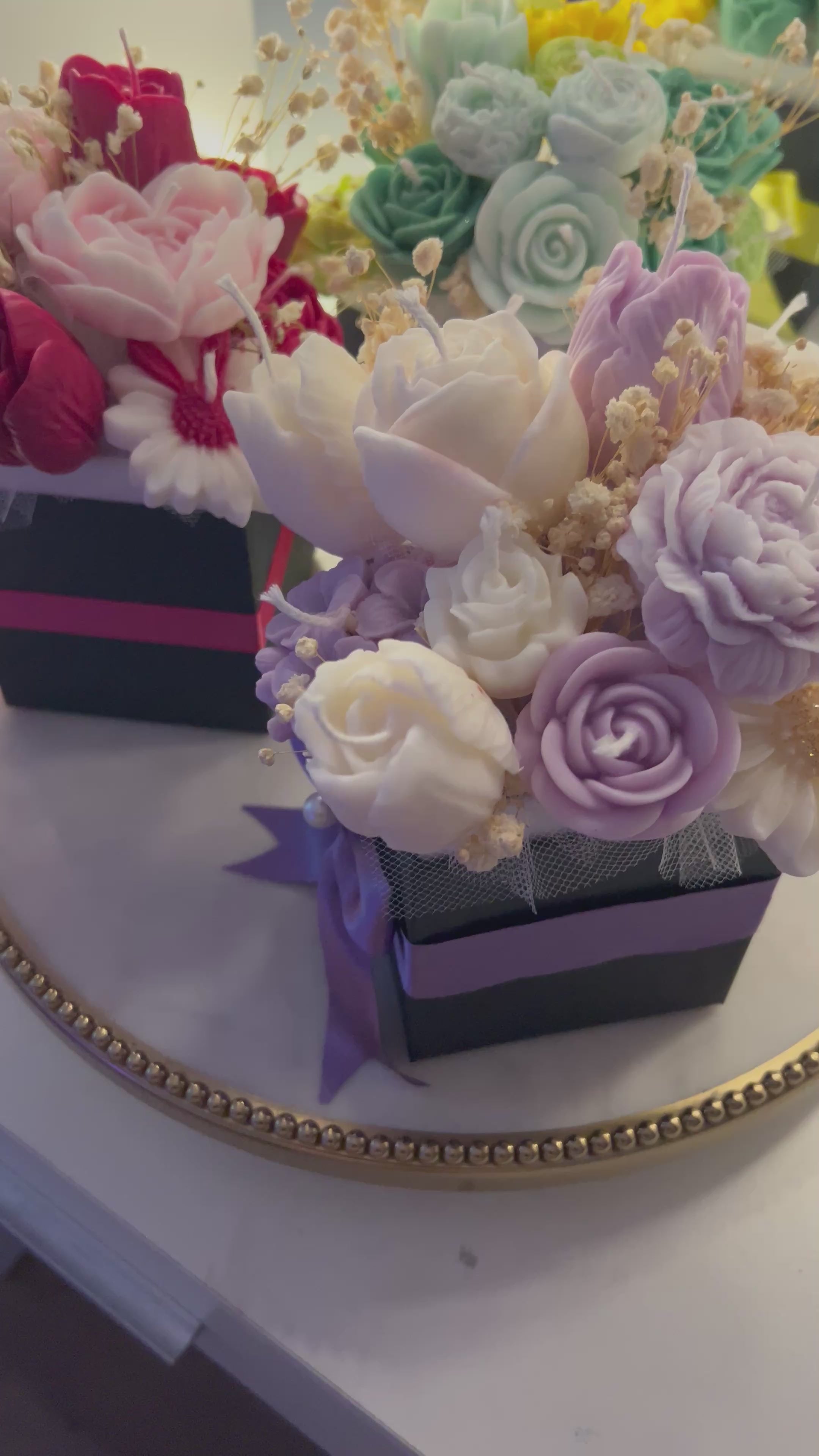 Decorative Flower Candles in Box