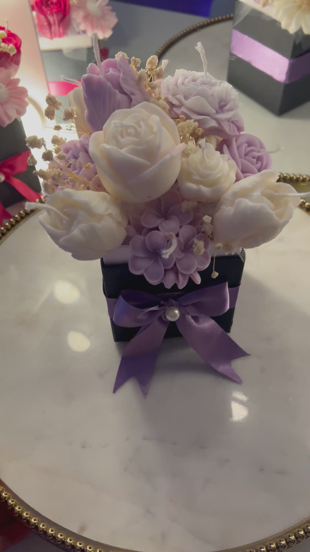 Decorative Flower Candles in Box