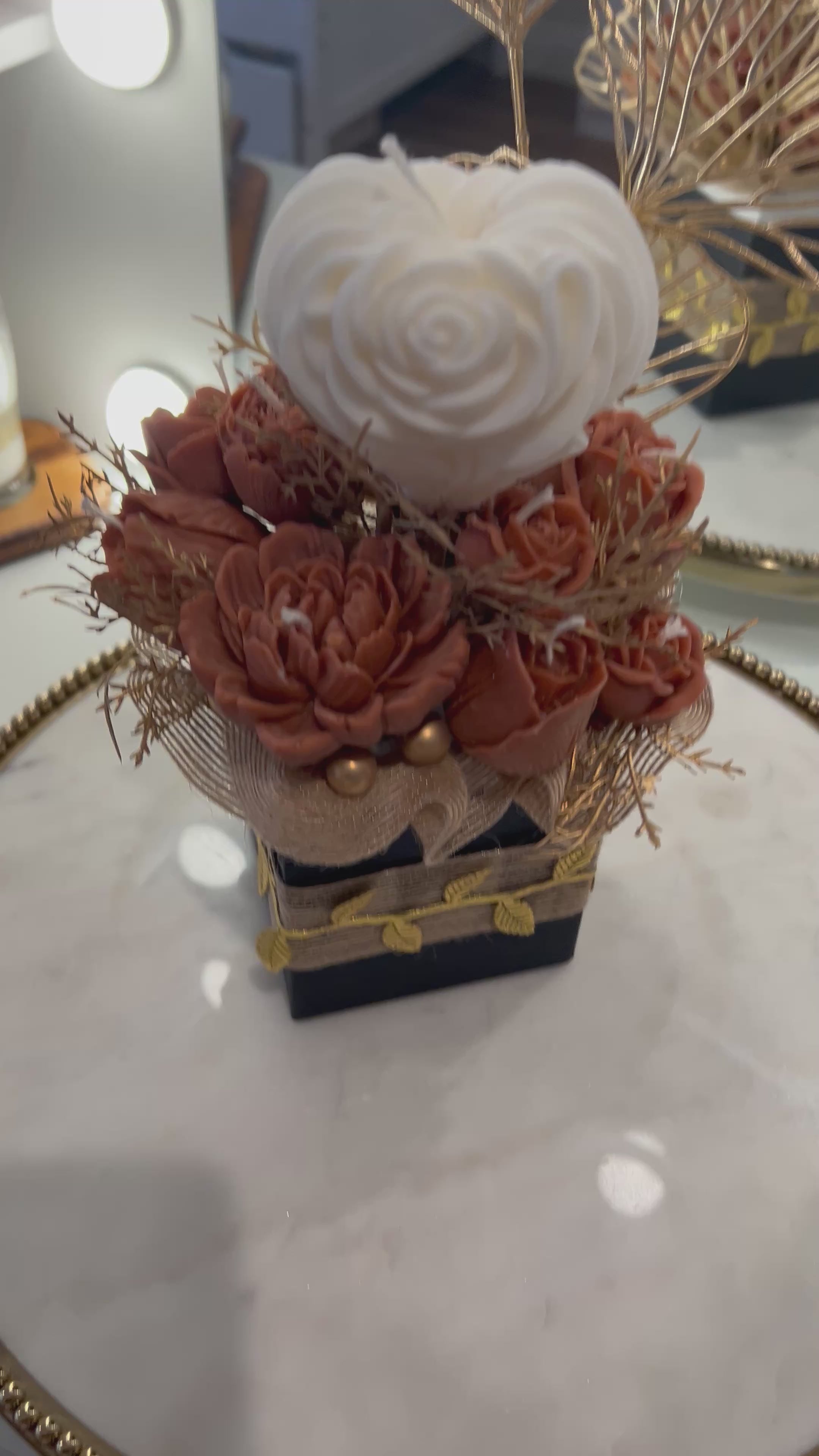Rose and Heart candle bouquet.