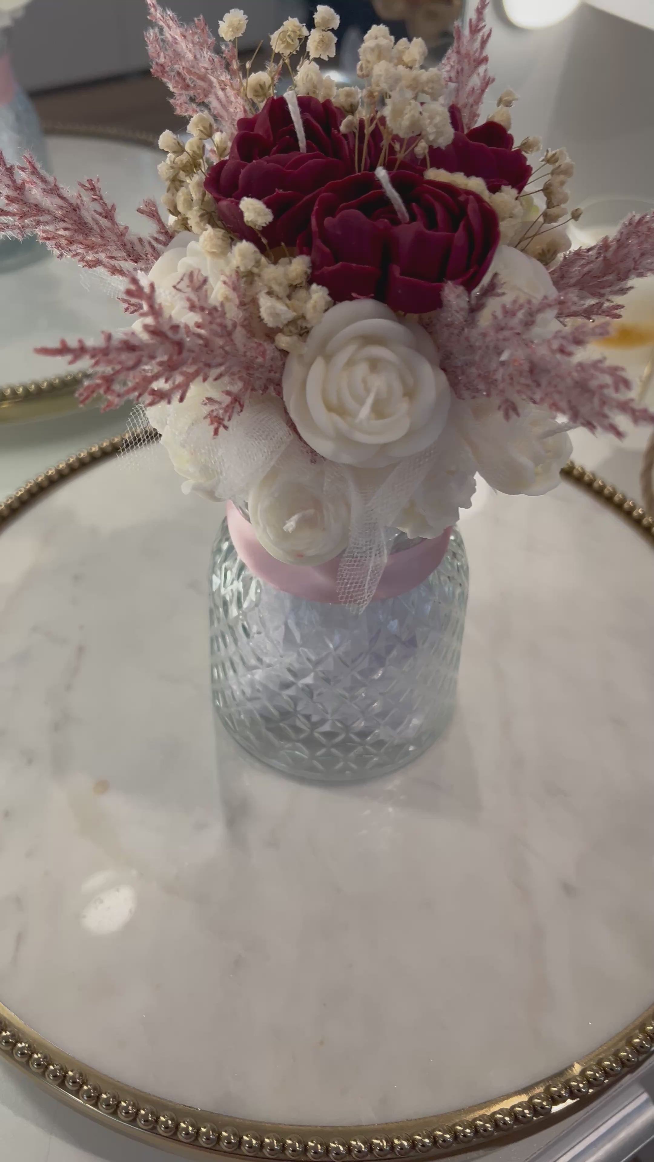 Floral Candle arrangement.